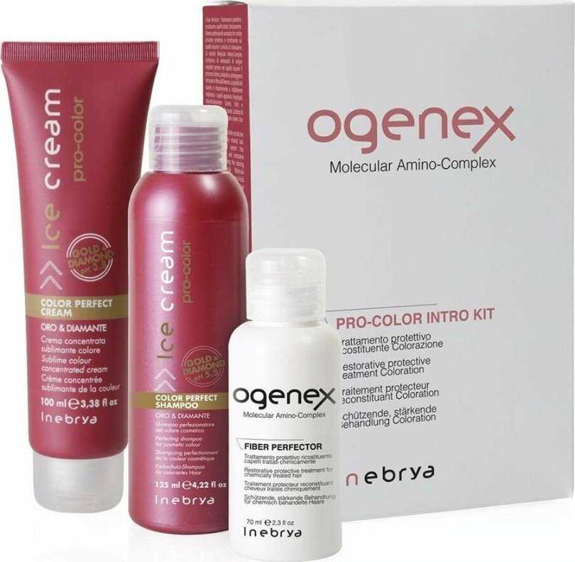 Inebrya Inebrya Ogenex Pro-Color Intro kit Ogenex 70ml + Color Perfect Sh. 125 ml + Color Perfect Kremas 100 ml