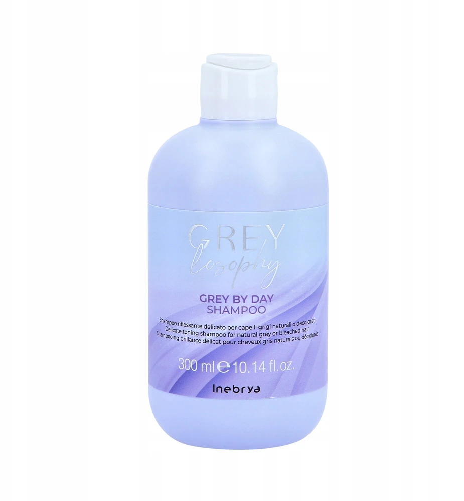 Inebrya GREYlosophy Pilkas By Day Šampūnas tonuojantis šampūnas natūraliai žiliems / balintiems plaukams, 300 ml