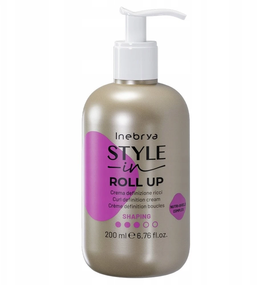 Inebrya Style-In Roll Up Curl Definition Kreminis formavimo kremas garbanotiems / banguotiems plaukams, 200 ml