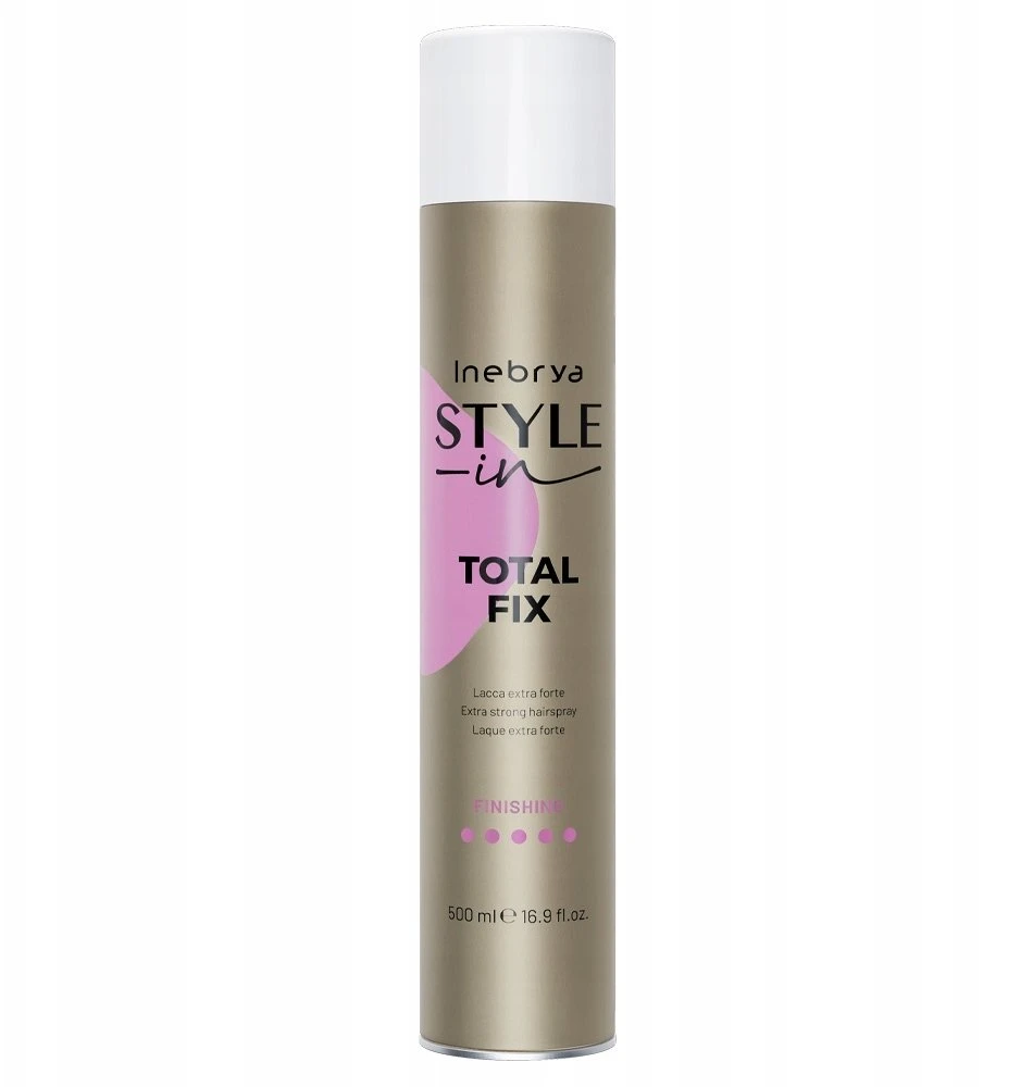 Inebrya Style-In Total Fix Plaukų lakas itin stiprios fiksacijos plaukų lakas, 500 ml