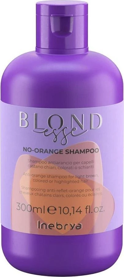 Inebrya BLONDesse No-Oranžinis Šampūnas oranžinius tonus neutralizuojantis plaukų šampūnas, 300 ml