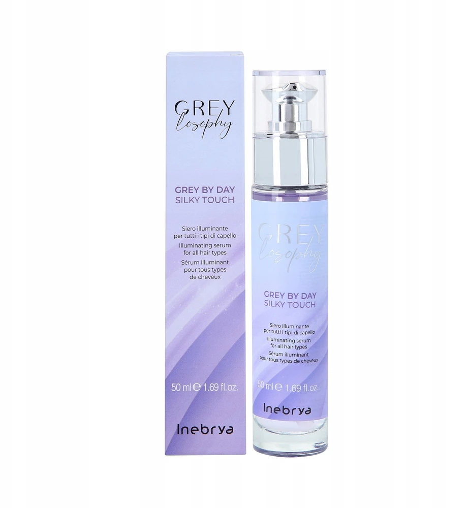 Inebrya GreyLosophy Pilkas By Day Silky Touch Serum šviesinantis serumas visų tipų plaukams, 50 ml