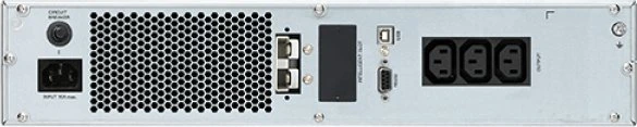 „Infosec E3 Pro 1000 RT“ nepertraukiamo maitinimo šaltinis (UPS) Dvigubos konversijos (internetinis) 1 kVA 900 W 3 kintamosios srovės lizdai