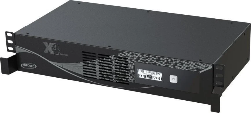 Infosec X4 1000 RM Plus UPS maitinimo šaltinis, interaktyvi technologija, 1 kVA, 600 W, 10 × maitinimo lizdų