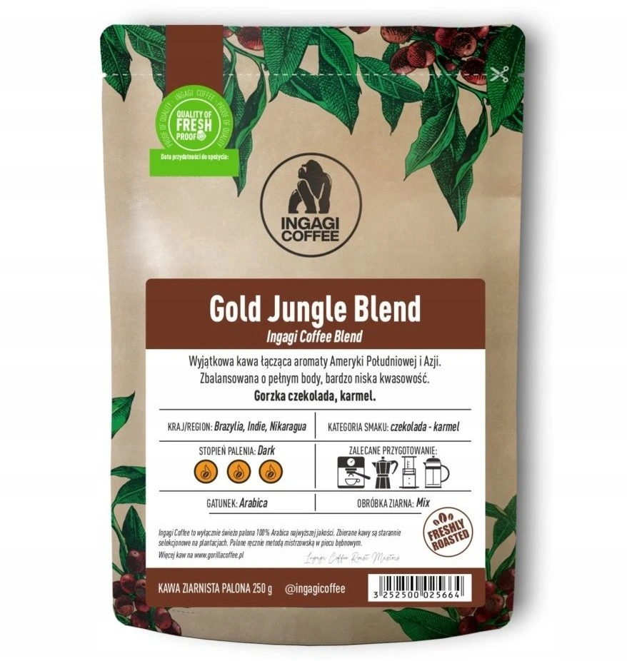 Ingagi Kavos mišinys „Gold Jungle“ 250 g