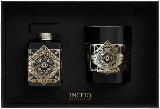 Initio Set : Oud For Greatness, Eau De Parfum, Unisex, 90 ml + Oud For Greatness, Amber Woody, Scented Candle, 180 g Unisex