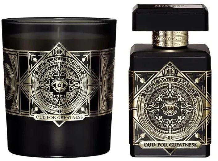 Initio Set : Oud For Greatness, Eau De Parfum, Unisex, 90 ml + Oud For Greatness, Amber Woody, Scented Candle, 180 g Unisex