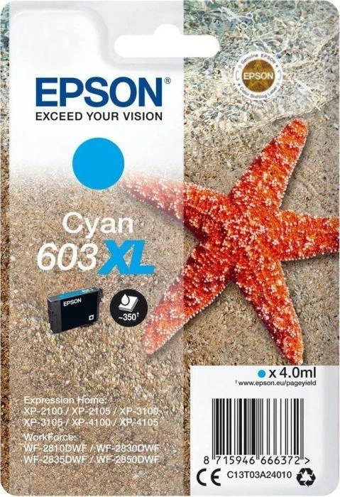 Epson C13T03A24010 rašalo kasetė Originalus Žydras 1 vnt