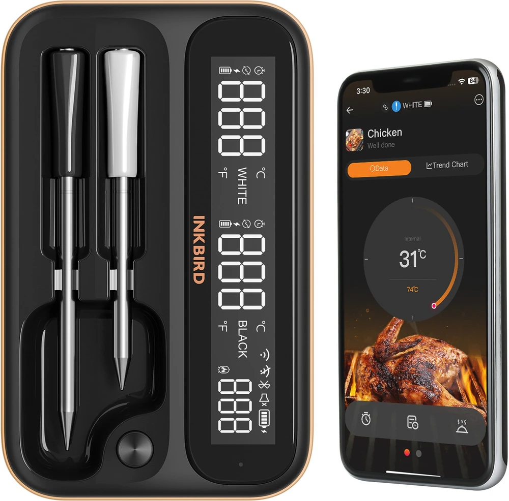 inkbird Belaidis virtuvės termometras INT-12-BW