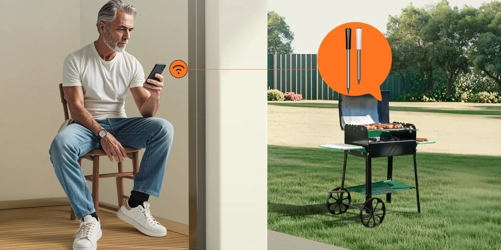 inkbird Belaidis virtuvės termometras INT-12-BW