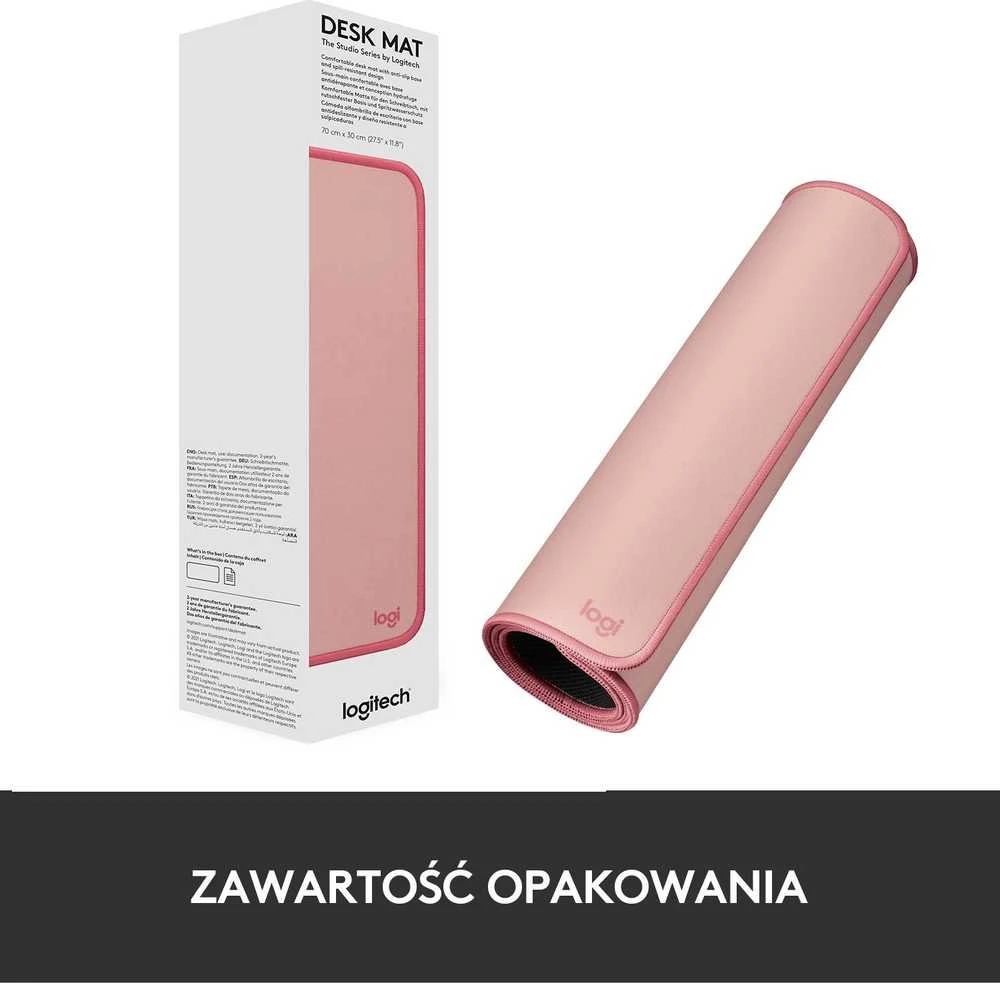 Pelės kilimėlis LOGITECH Desk Mat Studio Series, Tamsiai rožinė spalva