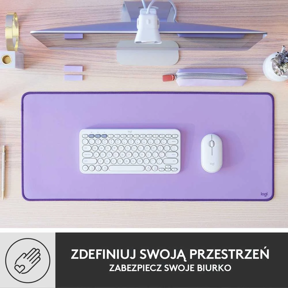 Pelės kilimėlis LOGITECH Desk Mat Studio Series, Levandos spalvos
