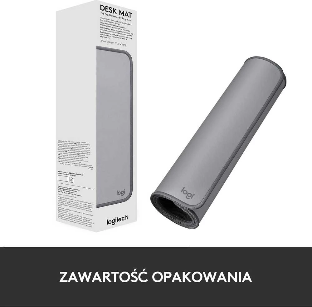 Pelės kilimėlis LOGITECH Desk Mat Studio Series, Pilkos spalvos
