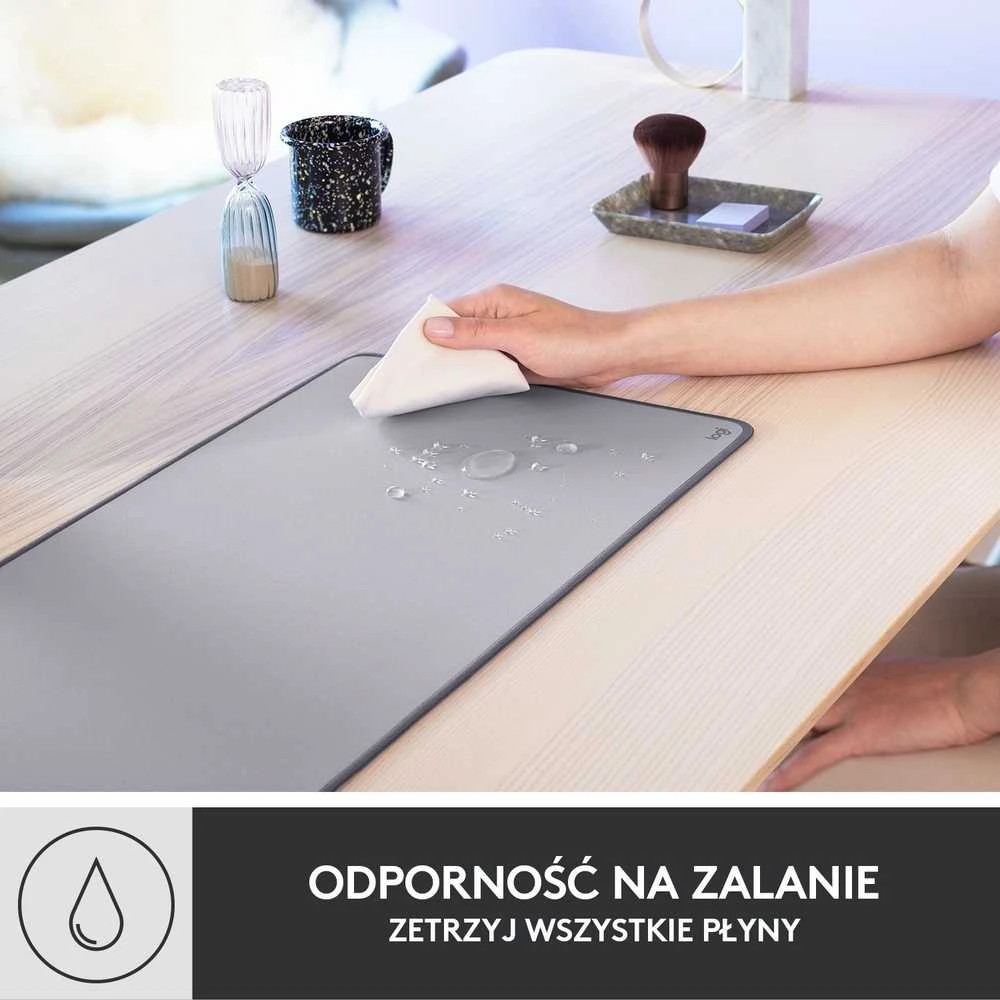 Pelės kilimėlis LOGITECH Desk Mat Studio Series, Pilkos spalvos