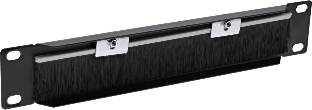 InLine® 10'' kabelių įvado plokštė su šepečiu, 1U, RAL 9005 juoda