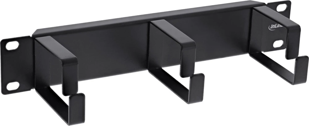 InLine® 10'' kabelių valdymo panelė, 3 laikikliai, RAL9005, juoda