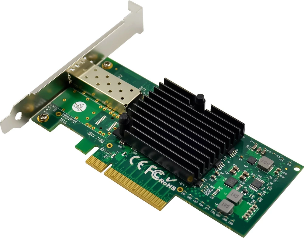 „InLine®“ 10 gigabitų tinklo adapteris, 1x SFP+, PCIe x8, įskaitant žemo profilio pagrindinę plokštę