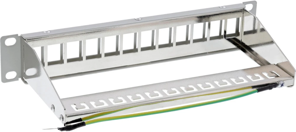 InLine® 10'' Patchpanel tuščias skydelis 12 vietų, Keystone moduliams, 1U, RAL 7035 pilkas