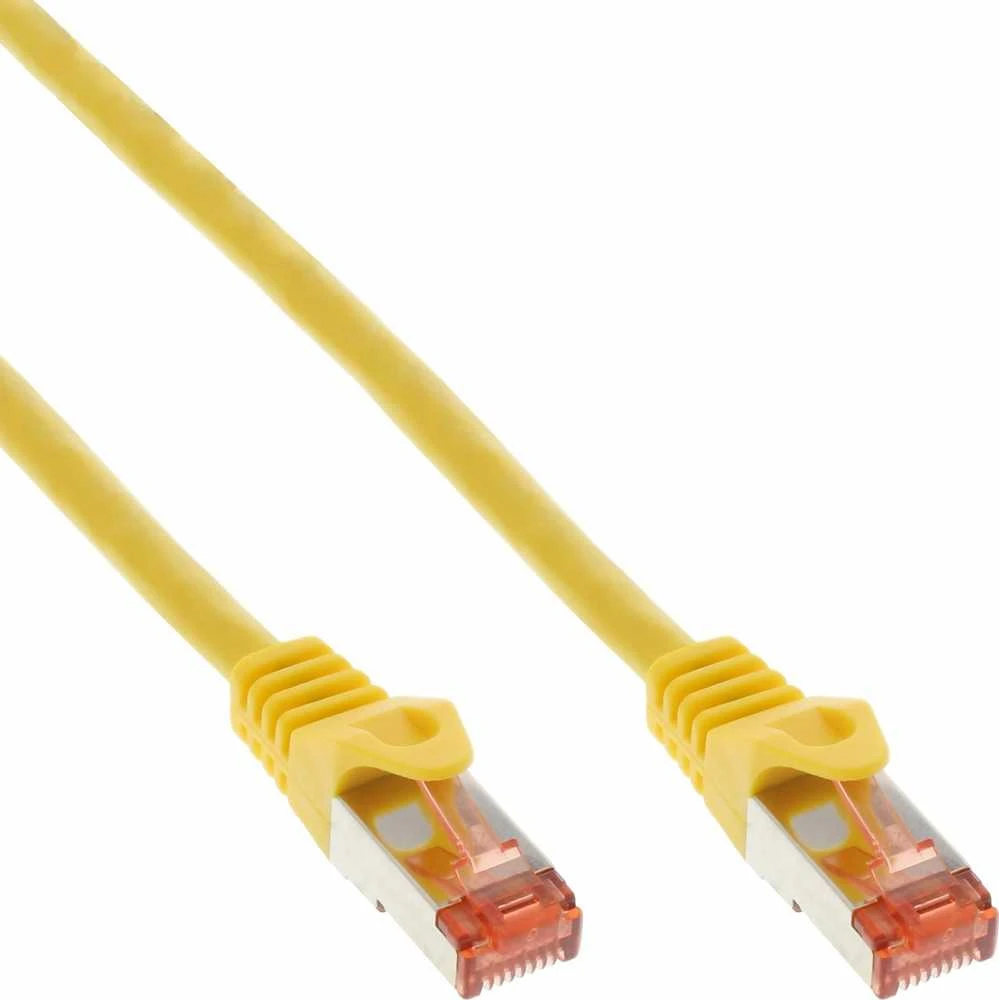 InLine 100vnt. Bulk-Pack InLine® Komutacinis kabelis S/FTP PiMF Cat.6 250MHz PVC vario geltonas 0,5m