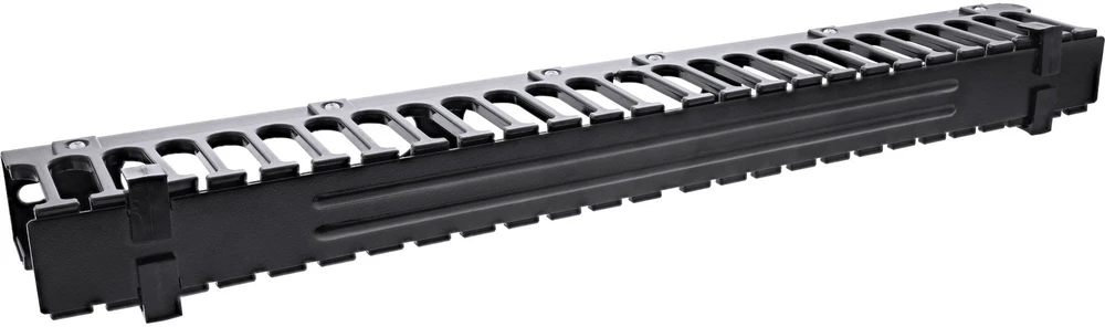 InLine® 19" 1U Cable management panel, RAL 9005 juodas