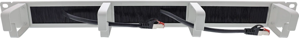 InLine® 19'' kabelių įvado plokštė su šepečiu, 1U, RAL 7035 pilka