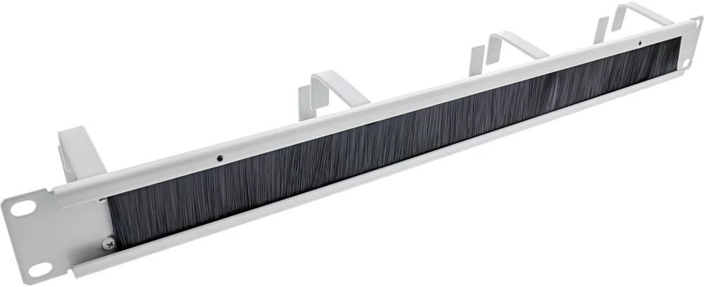 InLine® 19'' kabelių įvado plokštė su šepečiu, 1U, RAL 7035 pilka
