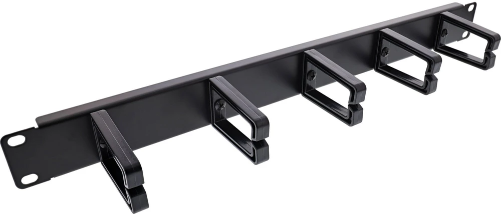 „InLine®“ 19 colių kabelių valdymo skydelis, 5 maži laikikliai, RAL9005, juodas