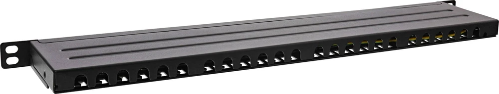 InLine® 19'' pataisų skydelis Cat.6A 0,5 U 24 prievadų, su apsauga nuo dulkių, juodas