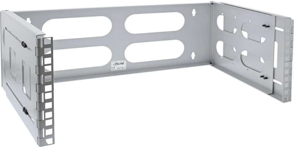 „InLine®“ 19 colių sulankstoma lentyna, 4U, 24–40 cm gylio, pilka