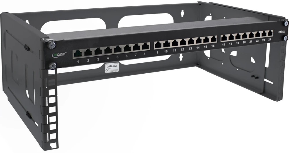 InLine® 19" foldable rack, 4U, 24-40cm depth, juodas