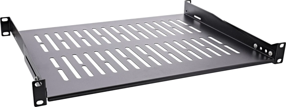 InLine® 19" lentyna, 350 mm, 50 kg, 1U, RAL 9005 juoda