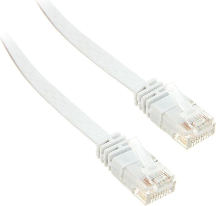 InLine 71602W pataisomasis kabelis RJ45 kištukas iki RJ45 kištukas Kat. 6 plokščias U/UTP 2m baltas