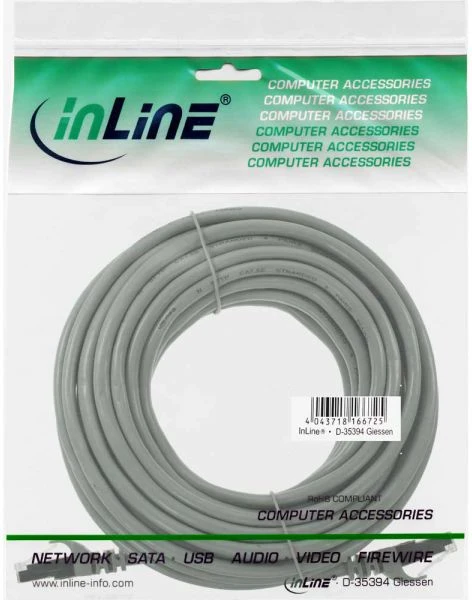 InLine Patchcord SF/UTP Cat.5e, pilka 40m (72540)