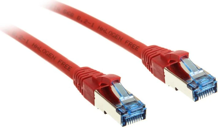 InLine Patch kabelis Cat.6A, S/FTP (PiMf), 500MHz, raudonos spalvos – 1m