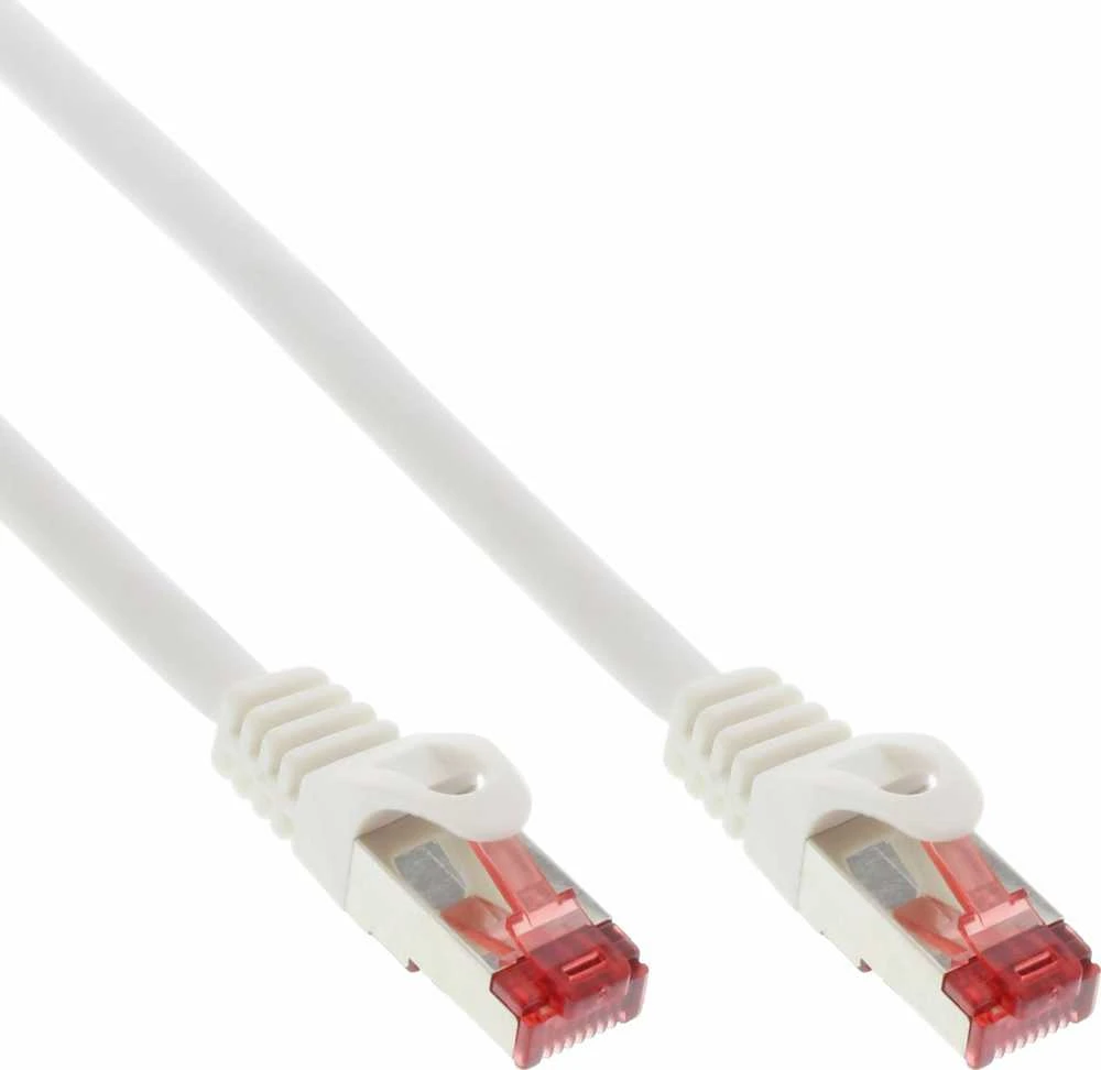 InLine 70vnt. pakuotė Bulk-Pack InLine® Komutacinis kabelis S/FTP PiMF Cat.6 250MHz PVC varis baltas 1m