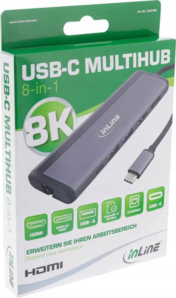 InLine 8-in-1 USB-C multihub pakuotė