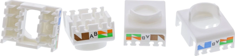 InLine 8vnt. Pack InLine® Keystone RJ45 lizdas, ekranuotas, Cat.6A, pilkas