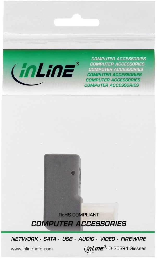 Adapteris AV InLine® DisplayPort adapteris, DisplayPort kištukas/moteris, nukreiptas žemyn