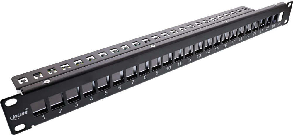 InLine® Neapdorota patch panelė 19'' 24 prievadų 1U juoda