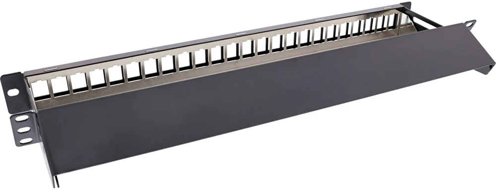 InLine® Tuščias pach panelis su ištraukiamu 19'' 24 portų 1U juodas RAL9005