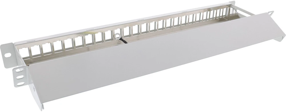 InLine® Tuščias pachpanelis su ištraukiamu 19'' 24 prievadų 1U šviesiai pilkas RAL7035