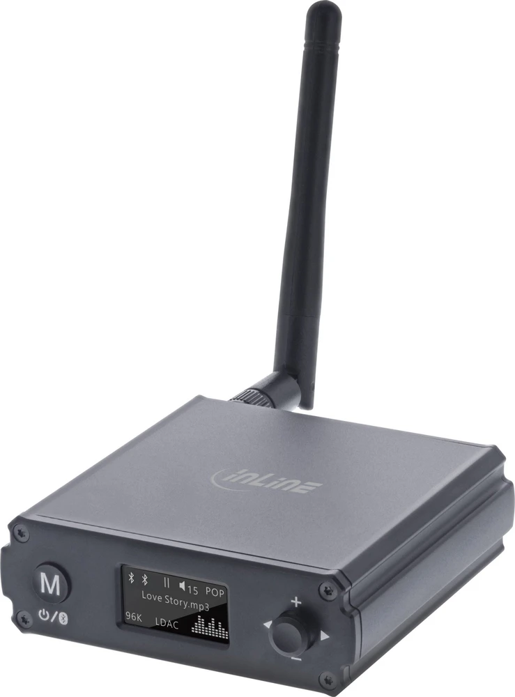 „InLine® Bluetooth 5.1 HiFi“ imtuvas ir USB DAC su LCD ekranu