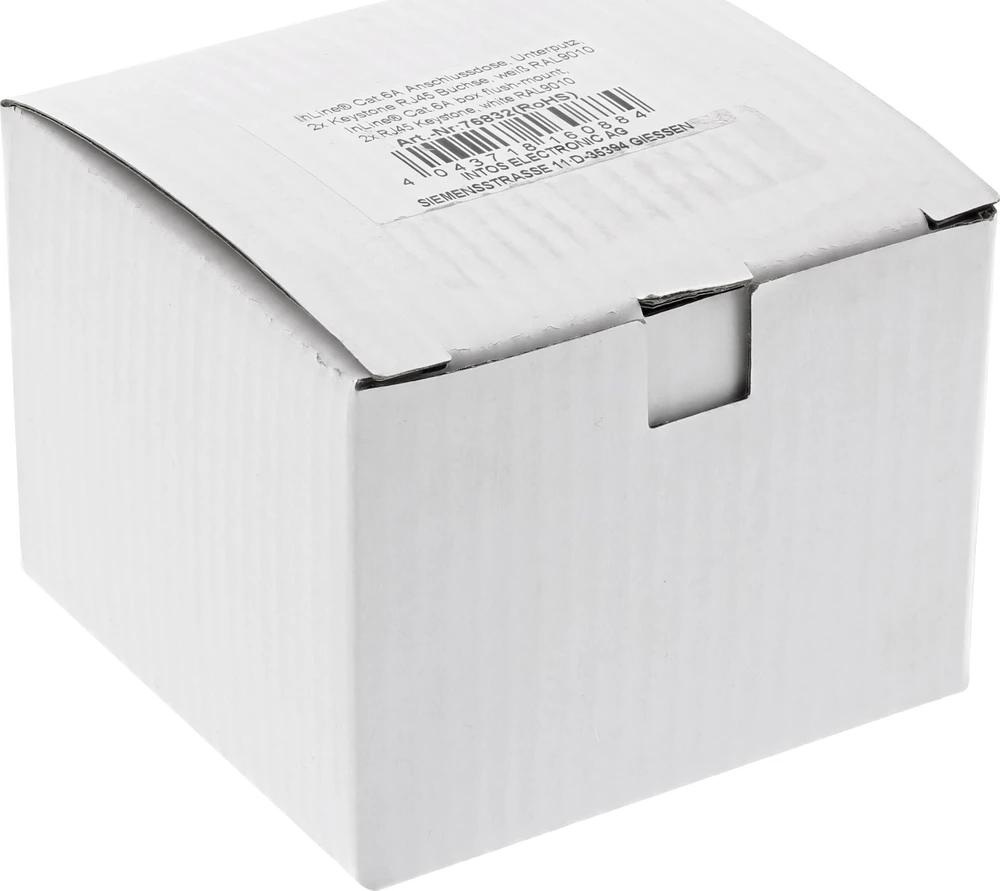 InLine® Cat.6A dėžutė, įleidžiama į žemę 2x RJ45 balta RAL9010