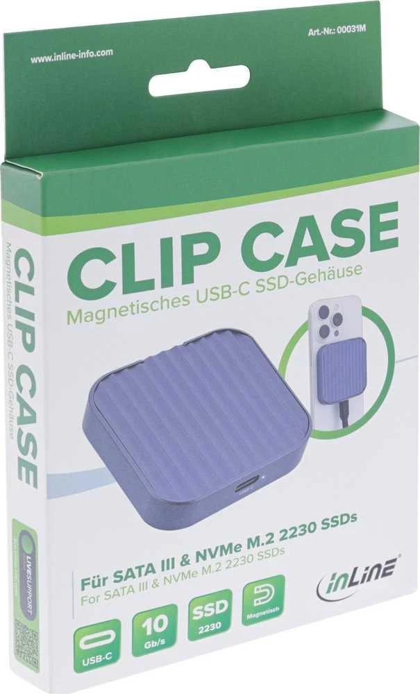 InLine® „Clip Case“ – magnetinis USB-C korpusas SATA III ir NVMe M.2 SSD diskams