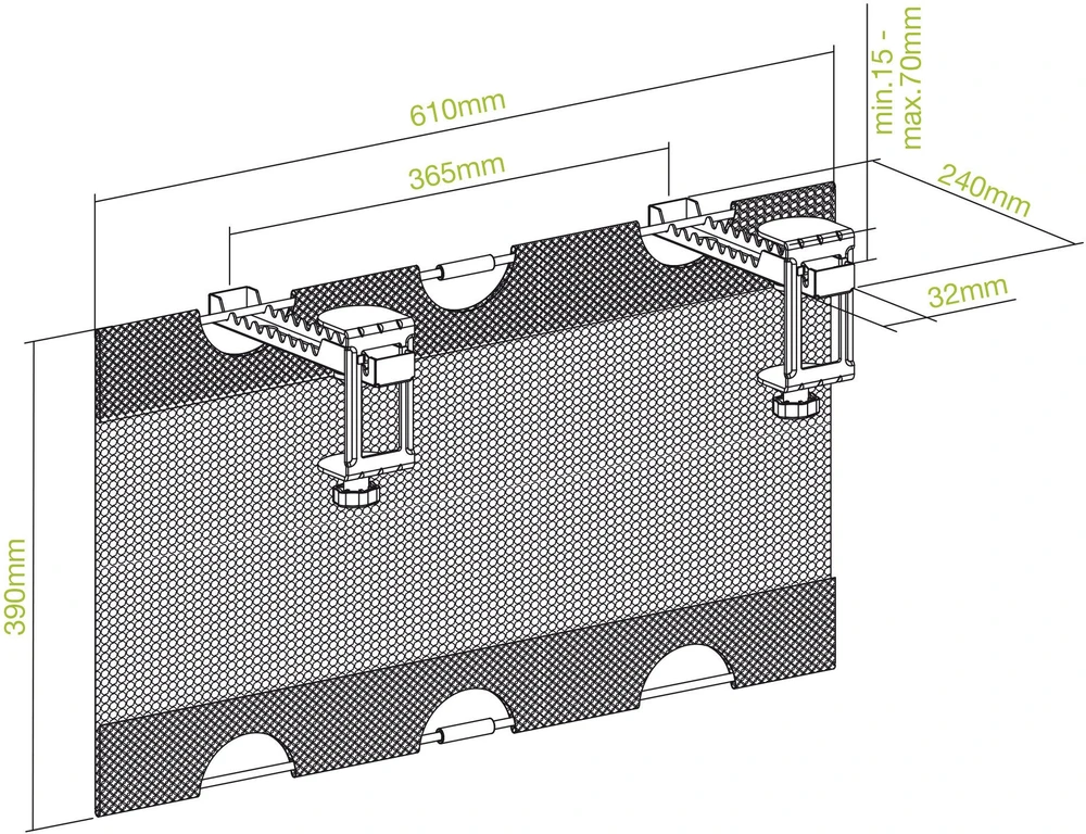 „InLine®“ daiktadėžė, skirta montuoti po stalu, juoda