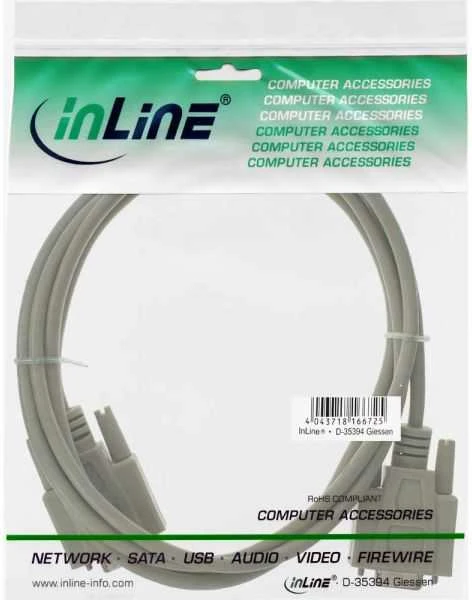 InLine DB-9 - DB-9, 5m, Pilka (12235)