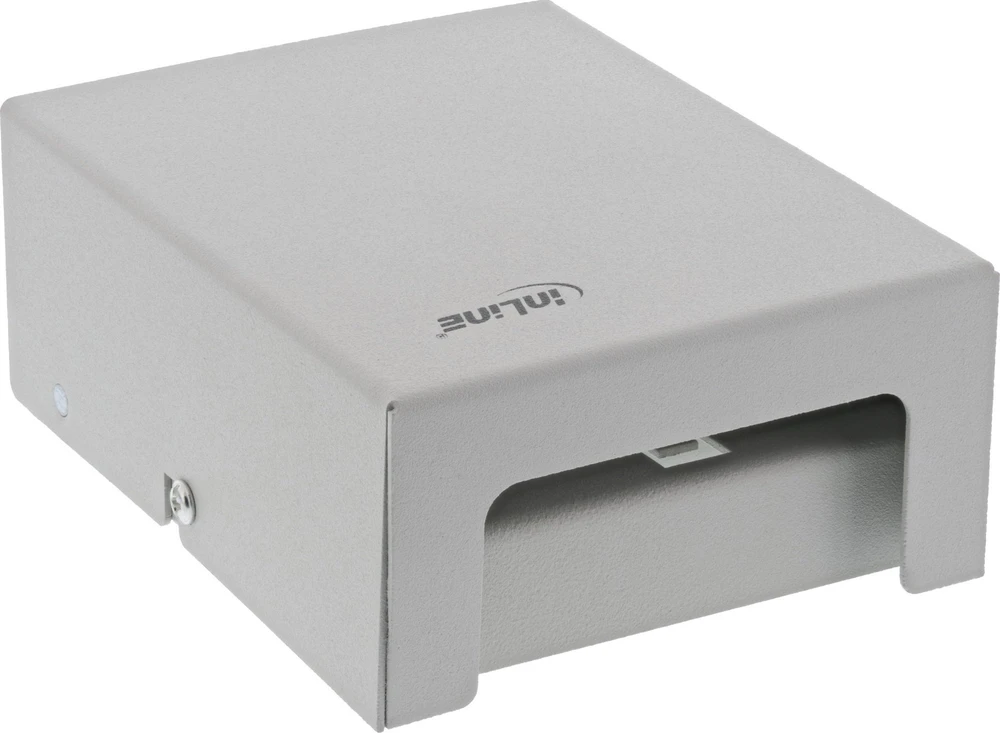 InLine® Desktop Consolidation Point Box 4x Keystone RJ45, metalinis, šviesus pilkas RAL7035