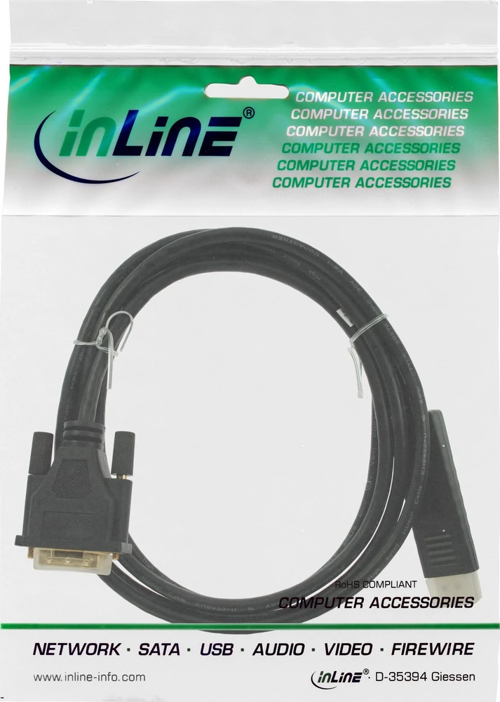InLine DisplayPort į DVI-D laidas pakuotėje