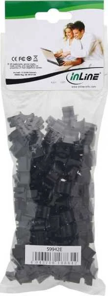 „InLine“ dulkių dangteliai RJ45 susuktos poros lizdui - juoda, 100 vnt.