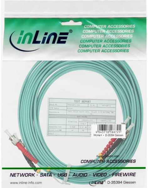 InLine Fiber Optic Duplex Kabelis ST/ST 50/125µm OM3 25m (81525O)